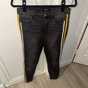 Cello gray jeans with yellow and white stripe
